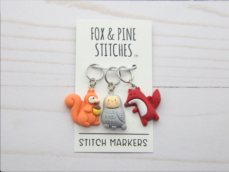 Stitch Markers Woodland Animals from Fox & Pine Stitches